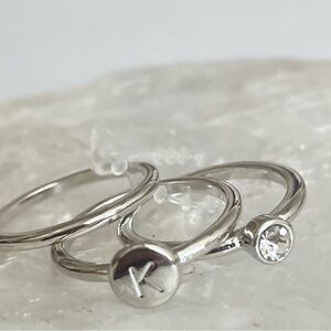 Bansri set of 3 Silver Stacking Rings